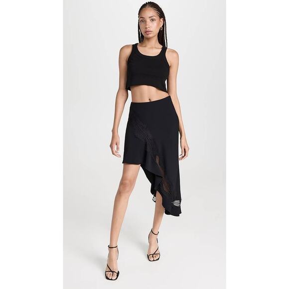 ALC Dixie Asymmetrical Flounce Hem Skirt in Black 6 - Picture 1 of 4